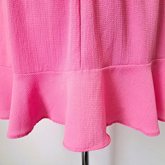Haute Monde Juniors Pink Mini Lining Hi/Low Skirt Ruffle Hem Size L - Picture 3 of 8